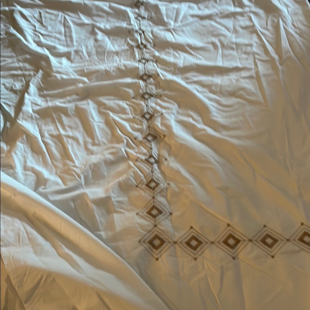 White and Brown Cotton Duvet Cover Set